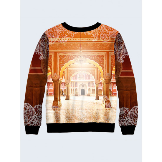 Mens 3D-print sweatshirt - Culture of India. Long sleeve. Made in Ukraine.