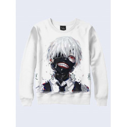 Mens 3D-print sweatshirt - Manga, Tokyo ghoul. Long sleeve. Made in Ukraine.