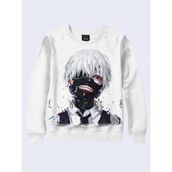 Mens 3D-print sweatshirt - Manga, Tokyo ghoul. Long sleeve. Made in Ukraine.