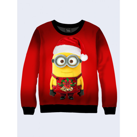 Mens 3D-print sweatshirt - Minion in a hat. Long sleeve. Made in Ukraine.