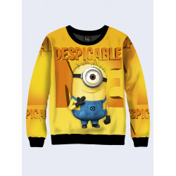 Mens 3D-print sweatshirt - Minion Boy, Despicable. Long sleeve. Made in Ukraine.