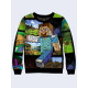 Mens 3D-print sweatshirt - Worlds Minecraft. Long sleeve. Made in Ukraine.