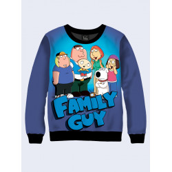 Mens 3D-print sweatshirt - Cartoon Family Guy. Long sleeve. Made in Ukraine.