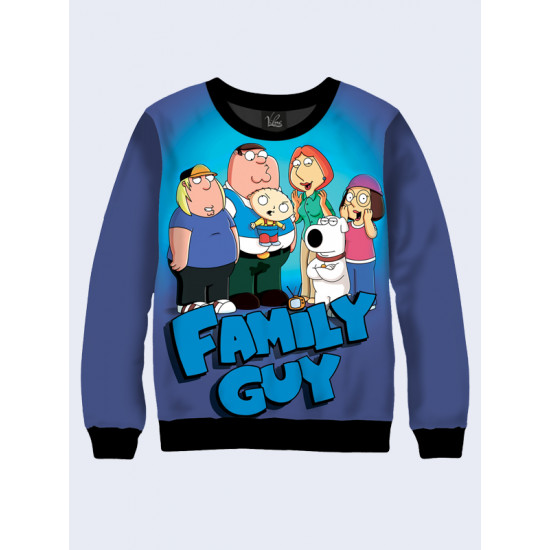 Mens 3D-print sweatshirt - Cartoon Family Guy. Long sleeve. Made in Ukraine.