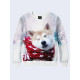 Mens 3D-print sweatshirt - Doggie in a scarf. Long sleeve. Made in Ukraine.