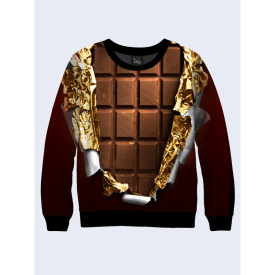 Mens 3D-print sweatshirt - Chocolate bar. Long sleeve. Made in Ukraine.