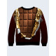 Mens 3D-print sweatshirt - Chocolate bar. Long sleeve. Made in Ukraine.