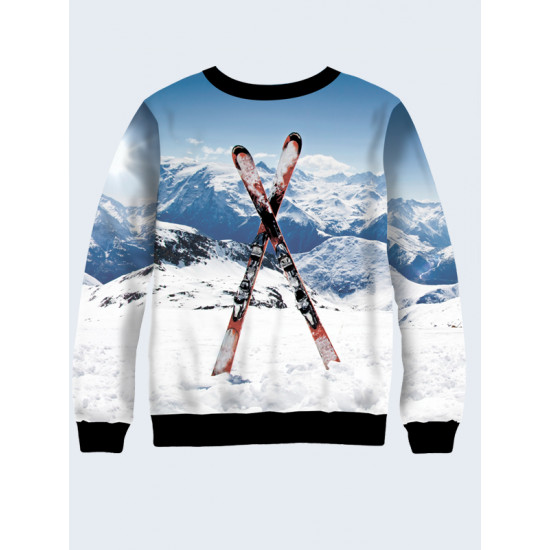 Mens 3D-print sweatshirt - Adventure in the mountains. Long sleeve. Made in Ukraine.