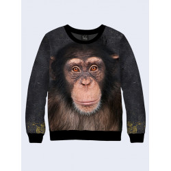 Mens 3D-print sweatshirt - Primate, Chimps. Made in Ukraine.