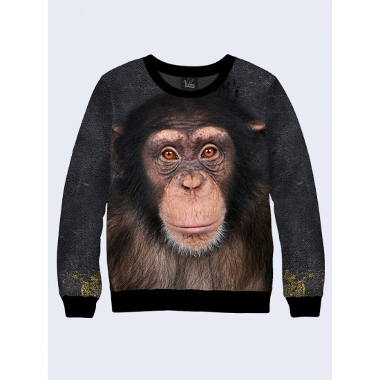 Mens 3D-print sweatshirt - Primate, Chimps. Made in Ukraine.