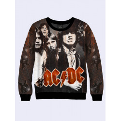 Mens 3D-print sweatshirt - Rock Band AC/DC. Long sleeve. Made in Ukraine.