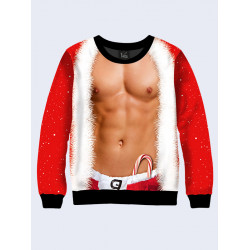 Mens 3D-print sweatshirt - Santa Clause. Long sleeve. Made in Ukraine.