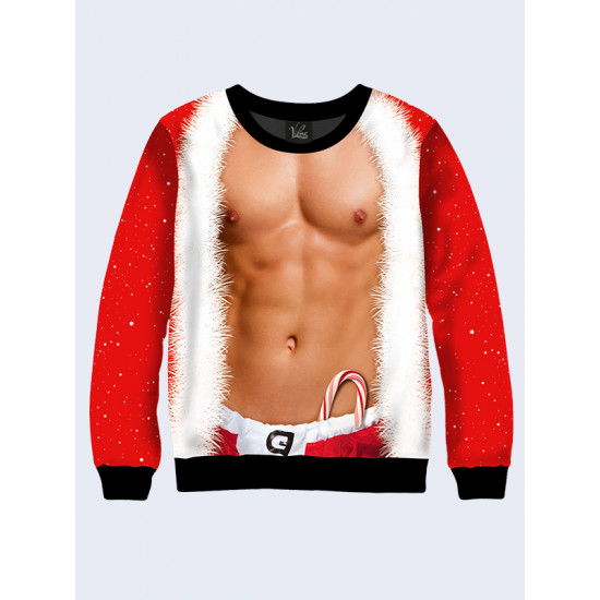 Mens 3D-print sweatshirt - Santa Clause. Long sleeve. Made in Ukraine.