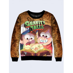 Mens 3D-print sweatshirt - Series Gravity Falls. Long sleeve. Made in Ukraine.