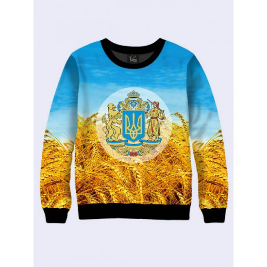 Mens 3D-print sweatshirt - Symbols of Ukraine. Made in Ukraine.