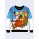 Mens 3D-print sweatshirt - Simpsons in a sleigh. Long sleeve. Made in Ukraine.