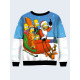 Mens 3D-print sweatshirt - Simpsons in a sleigh. Long sleeve. Made in Ukraine.