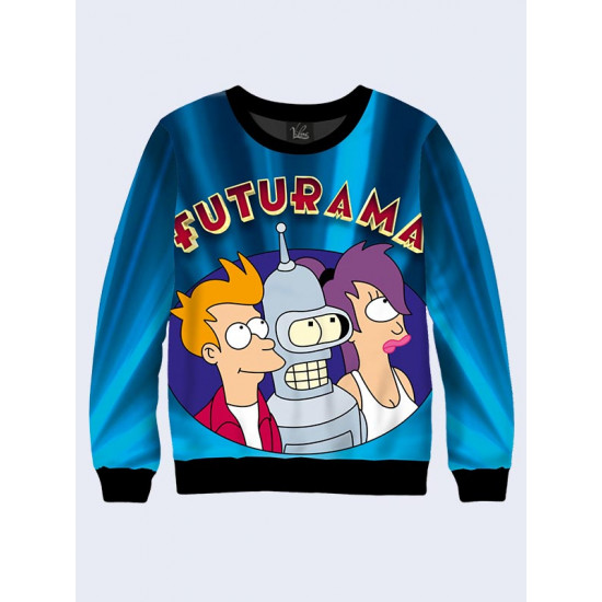 Mens 3D-print sweatshirt - Futurama emblem. Long sleeve. Made in Ukraine.