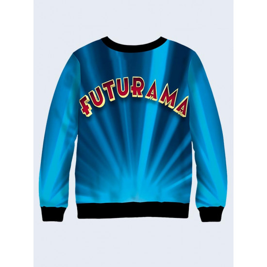 Mens 3D-print sweatshirt - Futurama emblem. Long sleeve. Made in Ukraine.