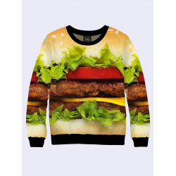 Mens 3D-print sweatshirt - Cheeseburger. Made in Ukraine.