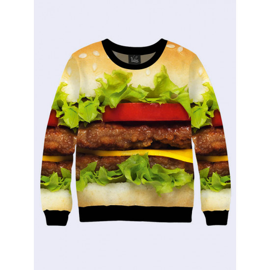 Mens 3D-print sweatshirt - Cheeseburger. Made in Ukraine.