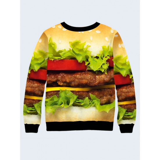 Mens 3D-print sweatshirt - Cheeseburger. Made in Ukraine.