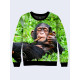 Mens 3D-print sweatshirt - Chimpanzee with whiskey. Made in Ukraine.