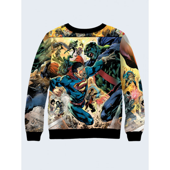 Mens 3D-print sweatshirt - DC Comics Superman. Long sleeve. Made in Ukraine.