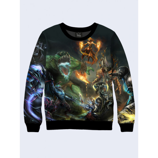 Mens 3D-print sweatshirt - Dota, characters. Long sleeve. Made in Ukraine.