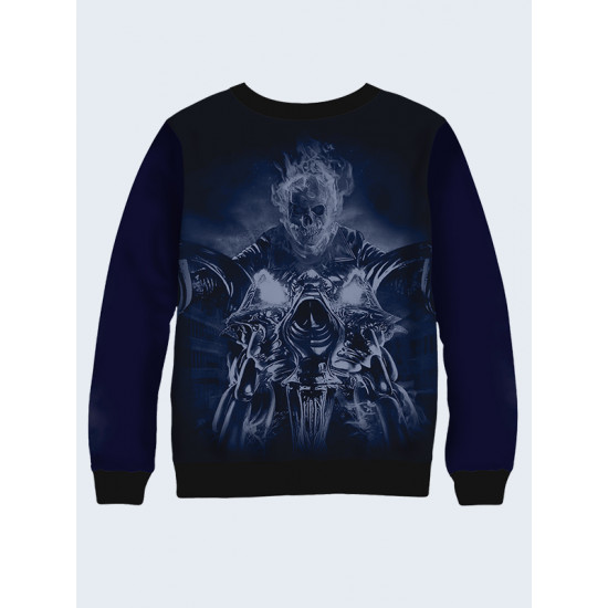 Mens 3D-print sweatshirt - Film Ghost Rider. Long sleeve. Made in Ukraine.