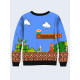 Mens 3D-print sweatshirt - Game Mario. Long sleeve. Made in Ukraine.