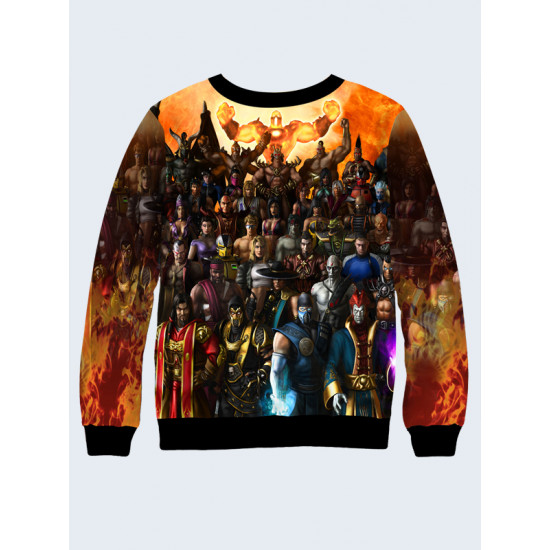 Mens 3D-print sweatshirt - Game Mortal Kombat. Long sleeve. Made in Ukraine.