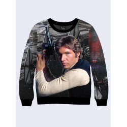 Mens 3D-print sweatshirt - Han Solo, Star Wars. Long sleeve. Made in Ukraine.