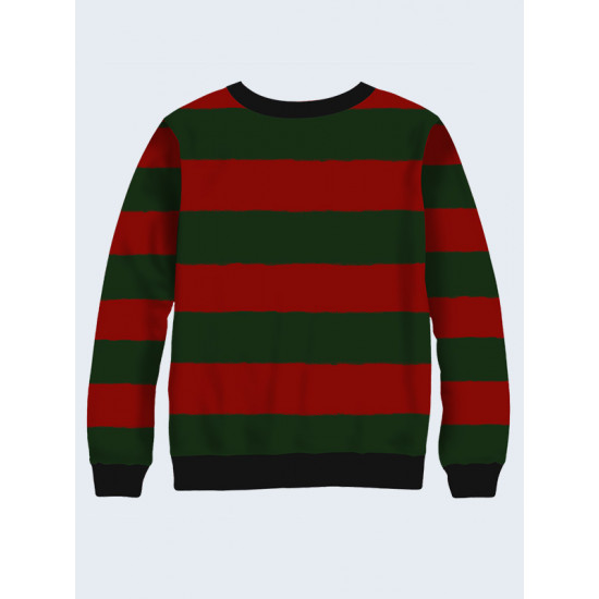 Mens 3D-print sweatshirt - Freddy Krueger, Film Nightmare on Elm Street. Long sleeve. Made in Ukraine.