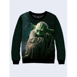 Mens 3D-print sweatshirt - Master Yoda, Saga Star Wars. Long sleeve. Made in Ukraine.