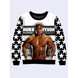 Mens 3D-print sweatshirt - Boxer Mike Tyson. Long sleeve. Made in Ukraine.