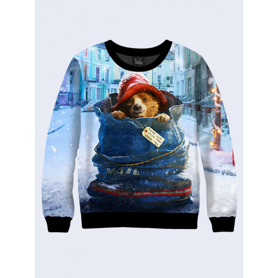 Mens 3D-print sweatshirt - Paddington Bear. Long sleeve. Made in Ukraine.