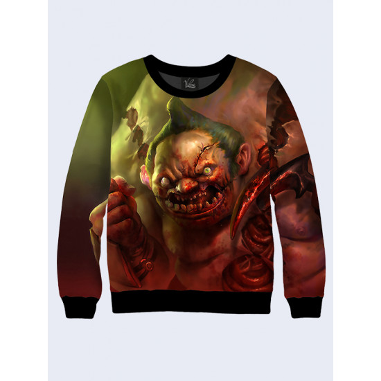 Mens 3D-print sweatshirt - Pudge, Dota 2. Long sleeve. Made in Ukraine.