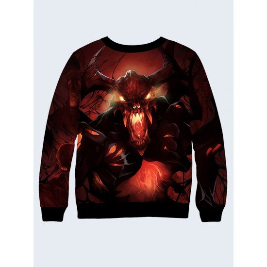 Mens 3D-print sweatshirt - Shadow Fiend, Dota 2. Long sleeve. Made in Ukraine.