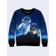 Mens 3D-print sweatshirt - Wall-e and Eve. Long sleeve. Made in Ukraine.