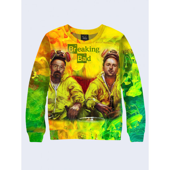 Mens 3D-print sweatshirt - Walter and Jesse. Long sleeve. Made in Ukraine.