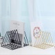 Nordic triangle simple wrought iron desktop storage rack shelf file magazine Bookend office rack Stationery Organizer Holder