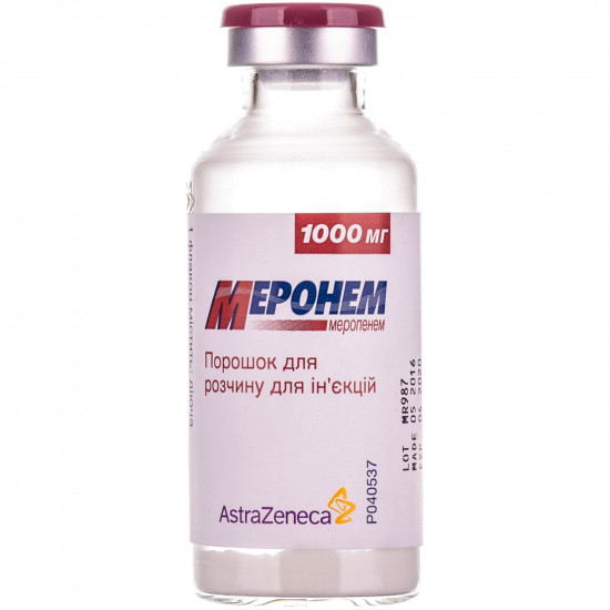 Meronem time. for solution for infection. 1000 mg fl. No. 10