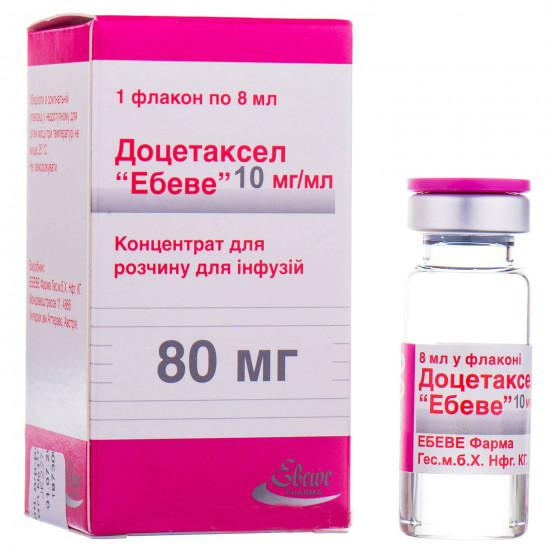 Dotsetaksel Ebeve konts. for solution for inf. 10mg/ml fl. 8 ml (80 mg) No. 1