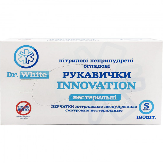 Перчатки Dr.White Innovation (Др.Вайт Инноватион) смотровые нитриловые неприпудренные нестерильные размер S 1 пара