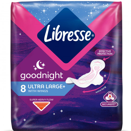 Sanitary pads female LIBRESSE Ultra Large Goodnight (Ultra lardzh gudnayt) 8 pieces