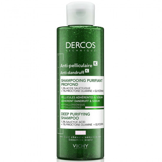 Shampoo srub for hair of VICHY (Vichy) Derkos for deep cleansing of head skin and hair against persistent dandruff and surplus of fat of 250 ml