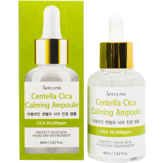 Сыворотка для лица ADELLINE Cica Calming Ampoule (Аделлин Центелла Сика Калминг Ампуле) с центеллой питательная и успокаивающая 80 мл