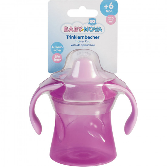 Cup educational with BABY-NOVA handles (Baby it is new) color in assortment of 220 ml