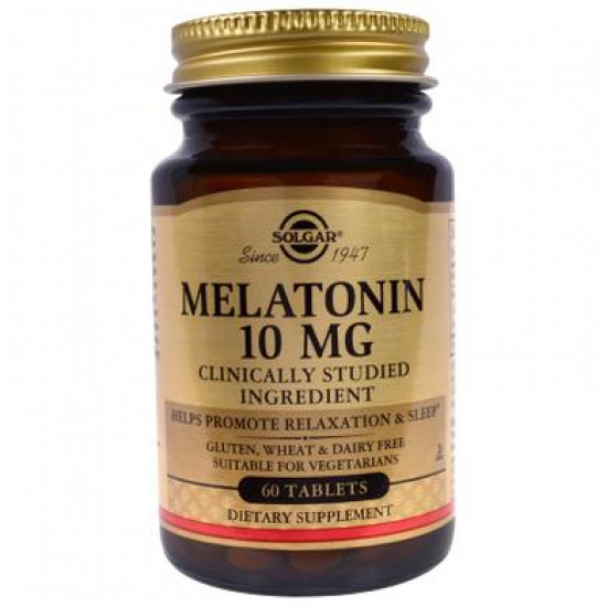 Мелатонін (Melatonin), Solgar, 10 мг, 60 таблеток, 10906 